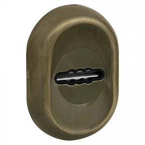 Накладка на сувальдный замок ESC.S-auto/CRE/OV.13 (ESC-13S) с авт. шторками AB зелёная бронза