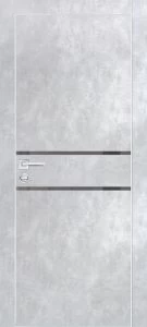 Межкомнатная дверь PX-18 AL кромка с 4-х ст. Серый бетон