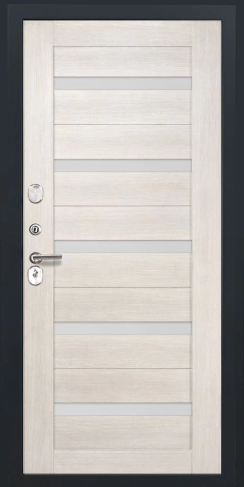 Входная дверь ДвериПРО L-3b СБ-1 (ст. белое, 16мм, беленый дуб) DPRO196853 внутренняя сторона