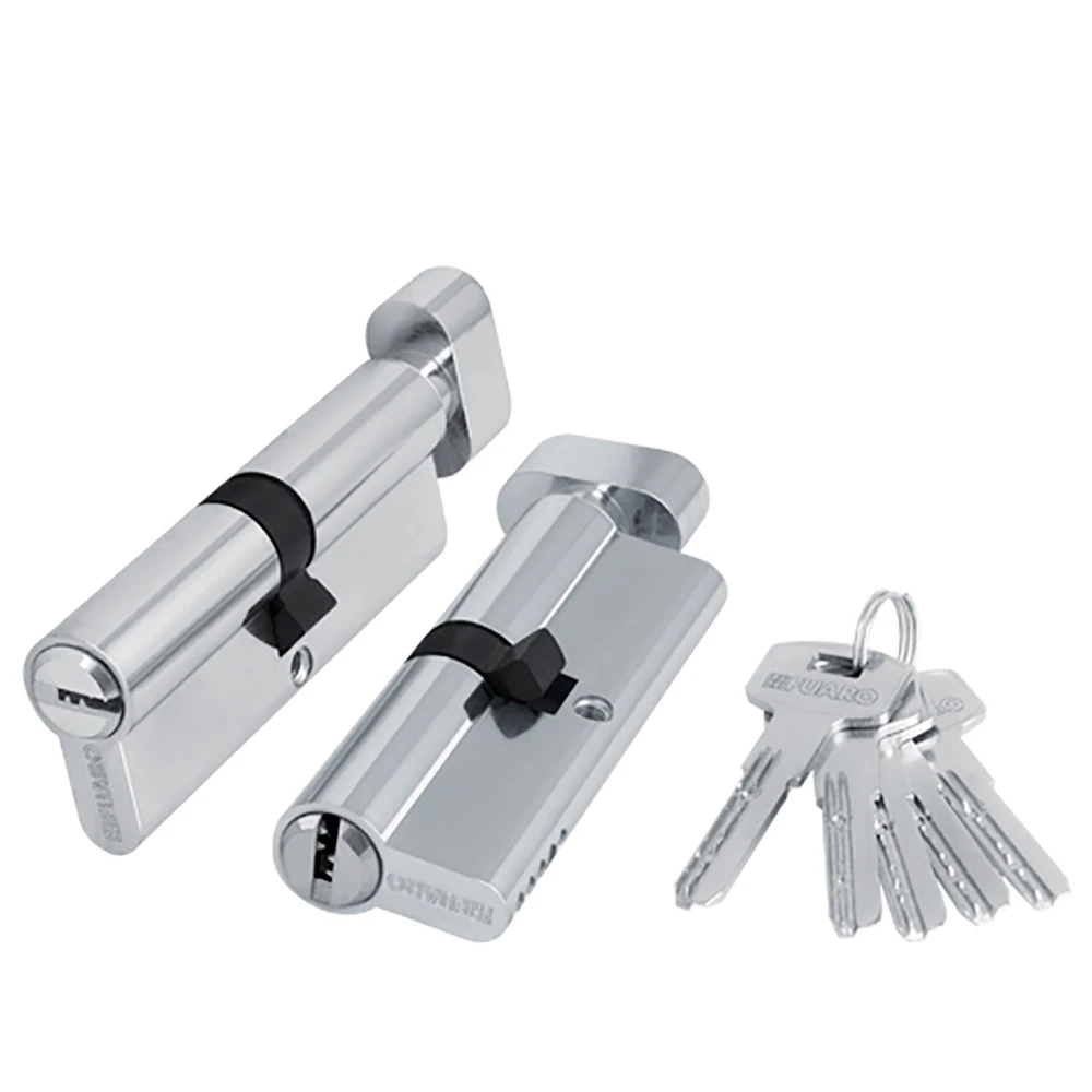 Фото Цилиндровый механизм (200 ZM/110)2000ZMKnob110(50+10+50) CP хром 5Key с вертушкой