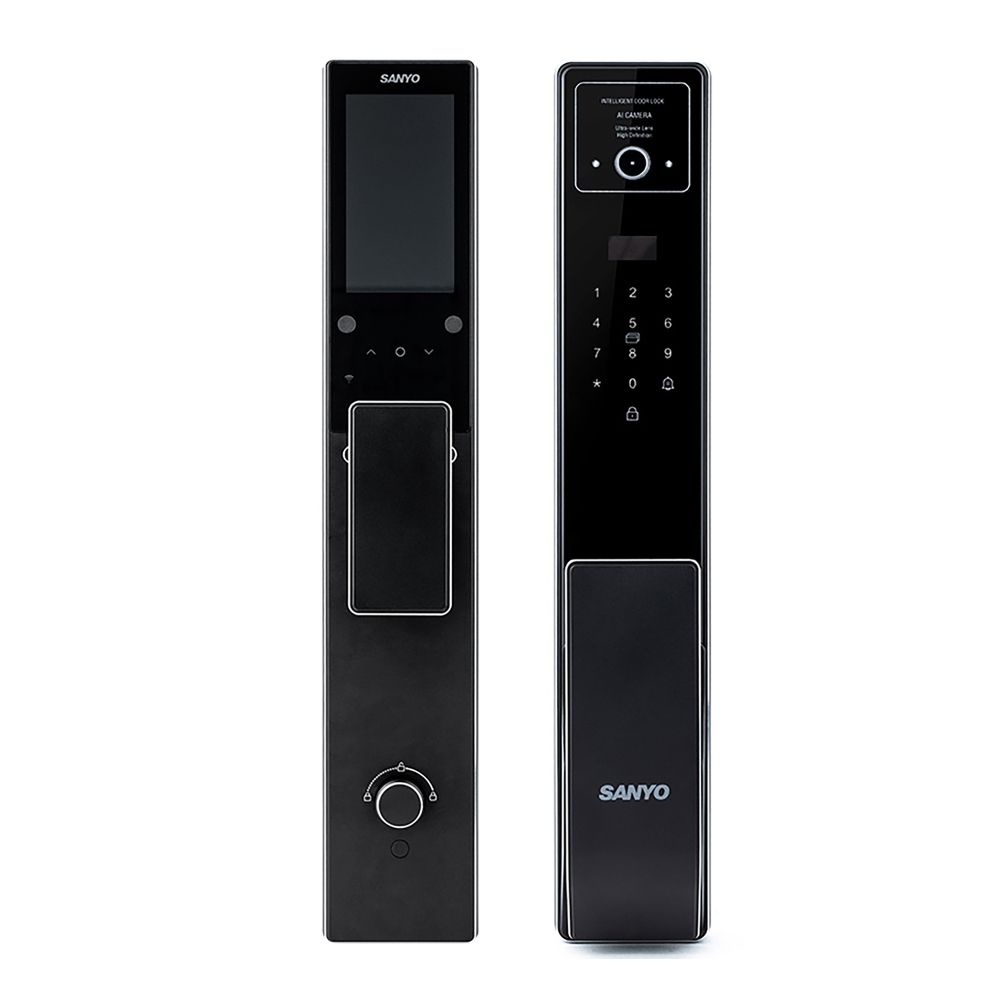 Фото Электронный замок Sanyo D200 Tuya DM70 с WiFi, с видеодомофоном, черный
