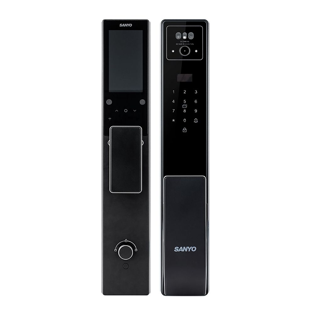 Фото Электронный замок Sanyo D300 Tuya DM70 с WiFi, с распознаванием лиц, черный